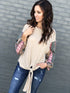 Oatmeal Knit Tie Top