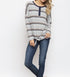 Striped Navy Henley Top