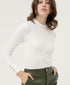 Ribbed Ivory Sweater Top